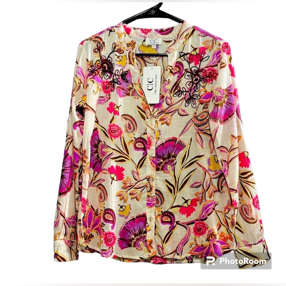 CHIC Connection floral shirt women’s Size S